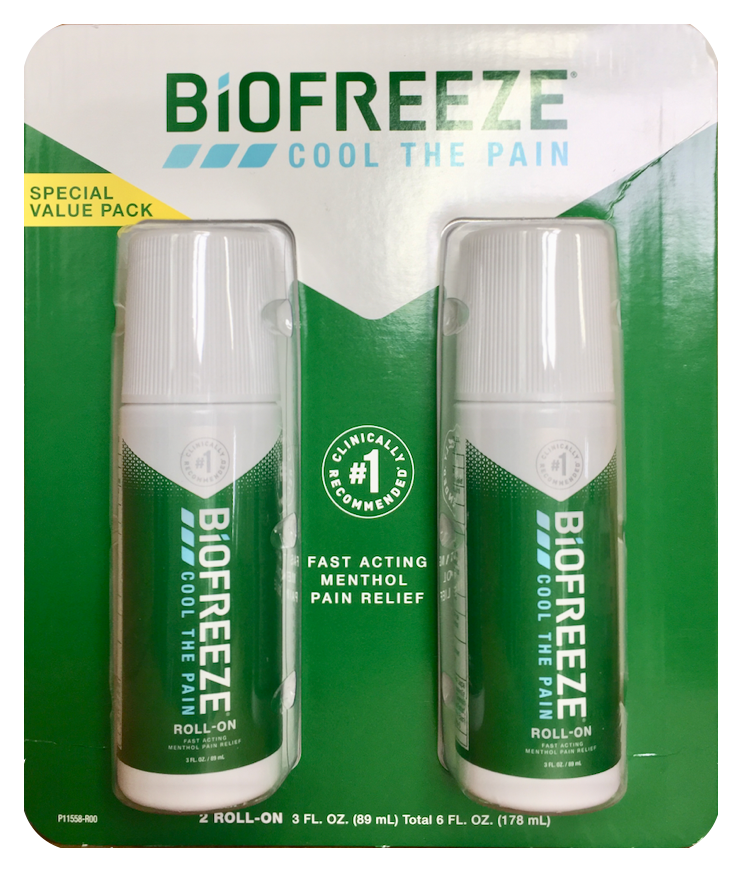 2+ 바이오프리즈 Biofreeze 멘톨 4% 관절/근육통 롤온 89ml 2개 (178ml)