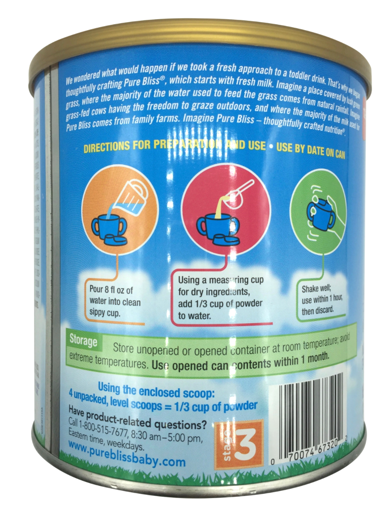 애보트 Abbott 시밀락 Non-GMO rBST-프리 퓨어블리스 토들러 아일랜드 분유 700g 2ct (1.4kg)