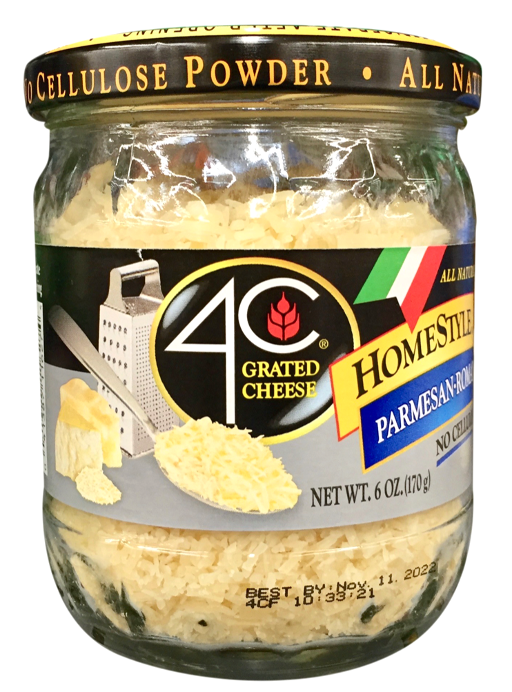 4C 셀룰로즈/글루텐/방부제-프리 파마산•로마노 치즈 170g