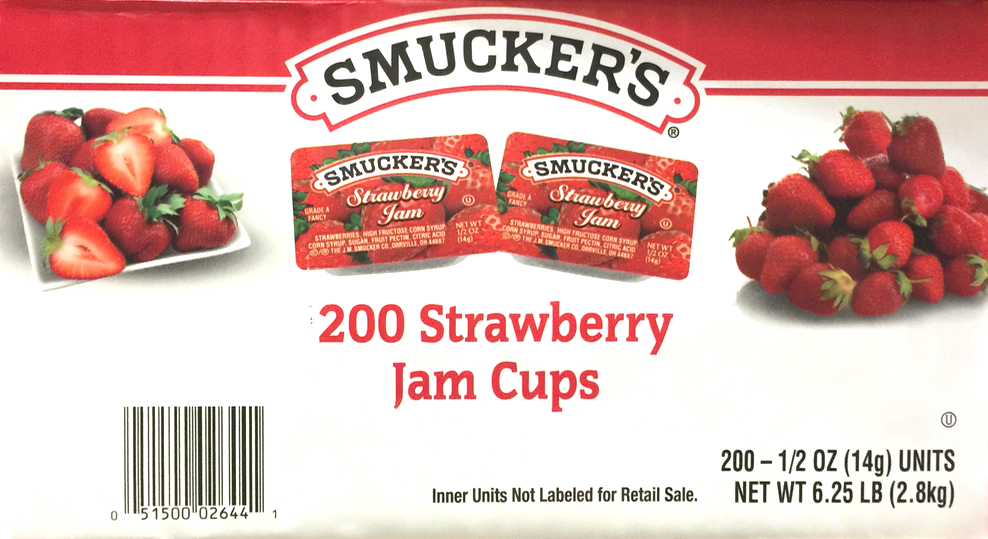 스머커 Smucker's 딸기 스프레드 싱글 14g 200pc (2.8kg)