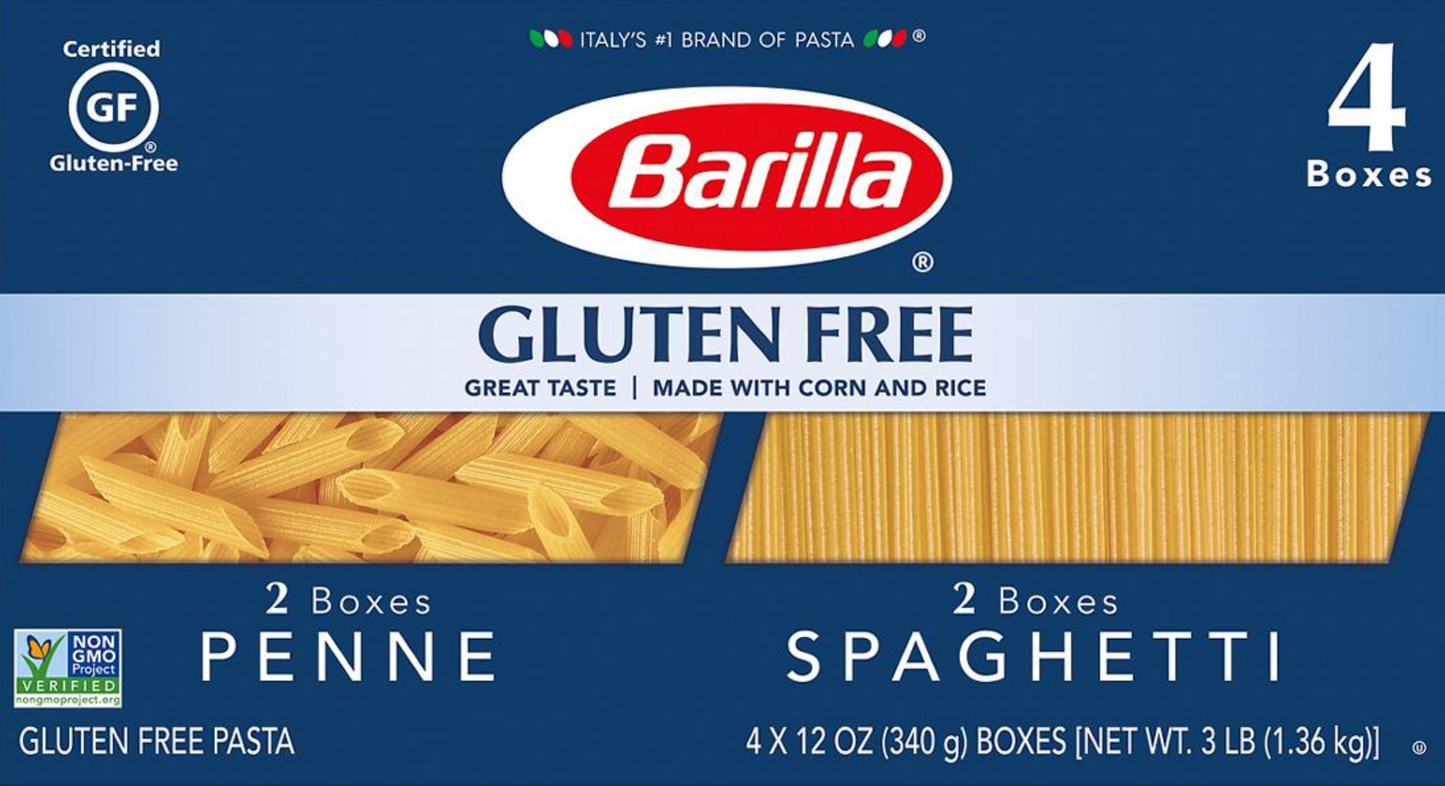 바릴라 Barilla Non-GMO/글루텐-프리 펜네 & 스파게티 340g 4팩 (1.3kg)