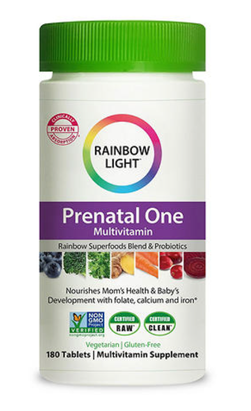 레인보우라이트 Rainbow Light Non-GMO 프레나탈원 멀티비타민 + 수퍼푸드 & 유산균 180정