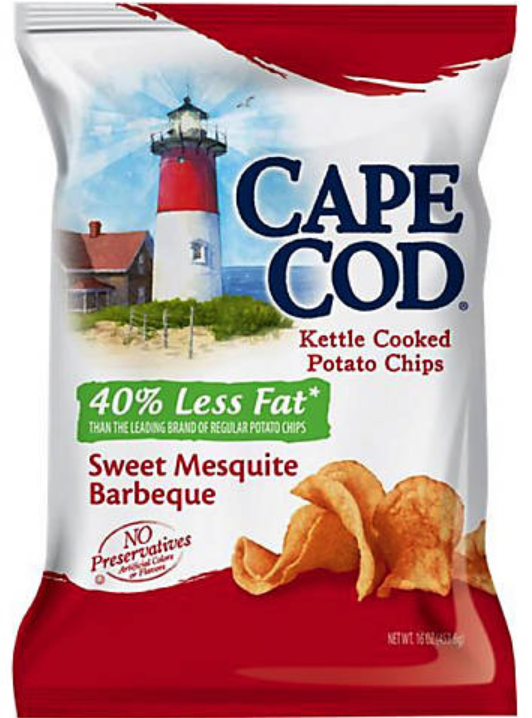 케이프코드 Cape Cod Non-GMO 글루텐-프리 40% 저지방 스위트메스킷 바베큐 감자칩 453g