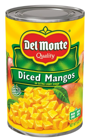 델몬트 Del Monte Non-GMO 다이스드 (깍둑썰기한) 망고 425g 6ct (2.55kg)