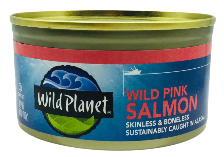 와일드플래닛 Wild Planet Non-GMO BPA/방부제-프리 자연산 알라스카 핑크 연어 170g 6ct (1.02kg)