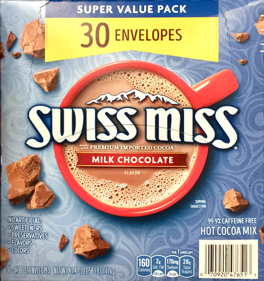 스위스미스 Swiss Miss 밀크초콜렛 핫코코아 30팩 (1.17kg)