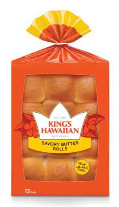 킹스하와이안 King's Hawaiian 세이버리 버터 롤 12pc (340g)