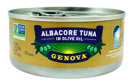 제노바 Genova Non-GMO 방부제-프리 알바코어 참치 in 올리브 오일 142g 4ct (568g)