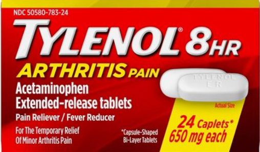 타이레놀 Tylenol 아세트아미노펜 650mg 8시간 서방형 24정