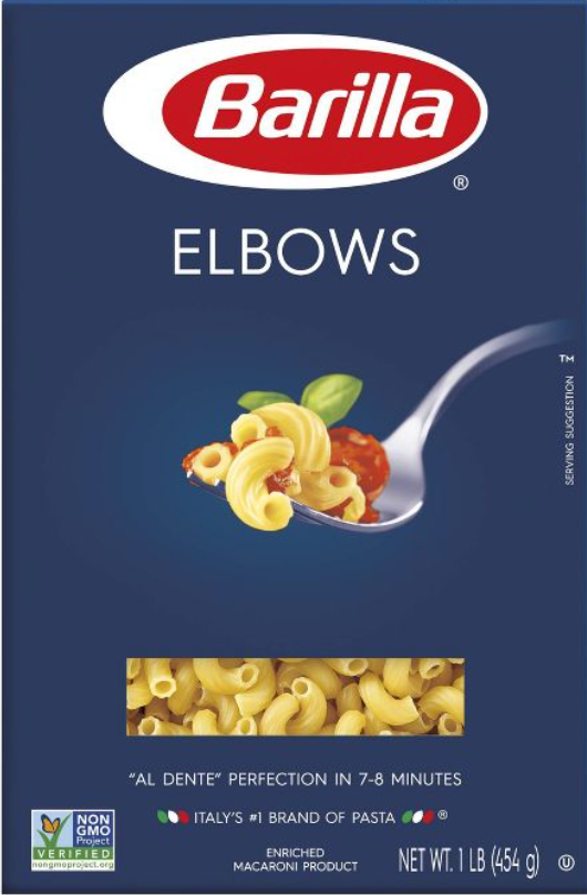 바릴라 Barilla Non-GMO 엘보 마카로니 454g 2개 (908g)