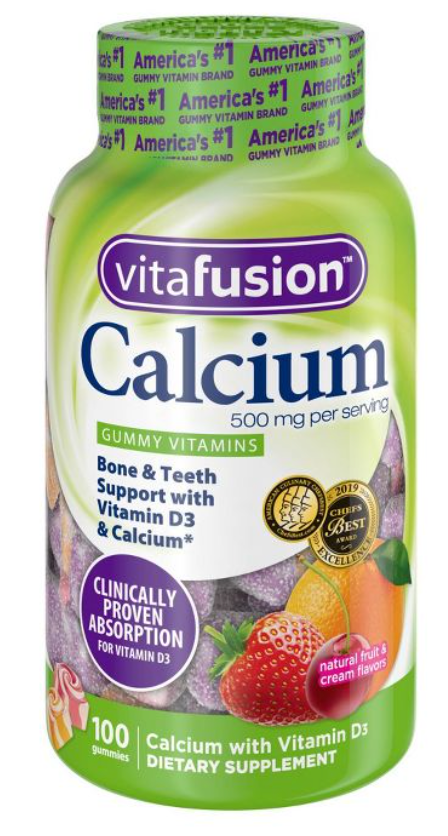 비타퓨전 VitaFusion 칼슘 250mg + 비타민 D3 거미 100정