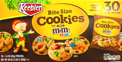 키블러 Keebler 칩스디럭스 M&M's 미니 쿠키 30팩 (1.36kg)