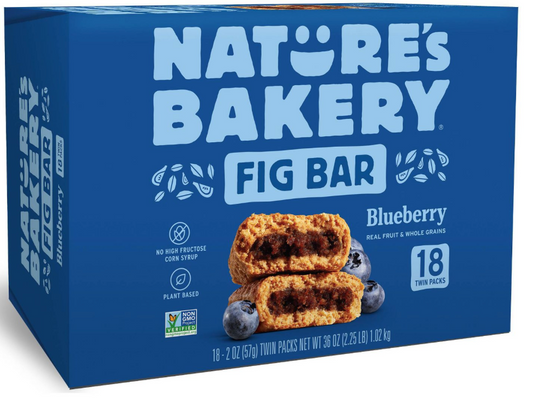 네이처스베이커리 Nature's Bakery Non-GMO 블루베리 무화과 바 18ct (1.12kg)