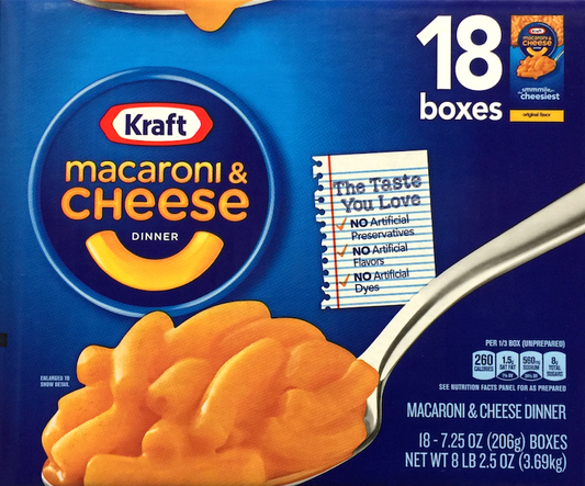 크래프트 Kraft 맥앤치즈 206g 18팩 (3.69kg)