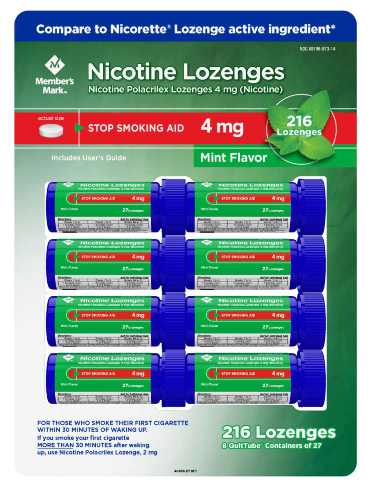 멤버스마크 Member's Mark 니코틴 4mg 금연 로젠지 27정 8개 (216정) *FDA 인증*