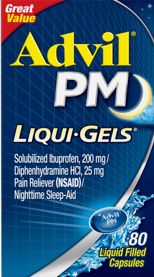 글락소스미스클라인 GSK 애드빌 PM 아이부프로펜 200mg + 수면유도 리퀴젤 80정