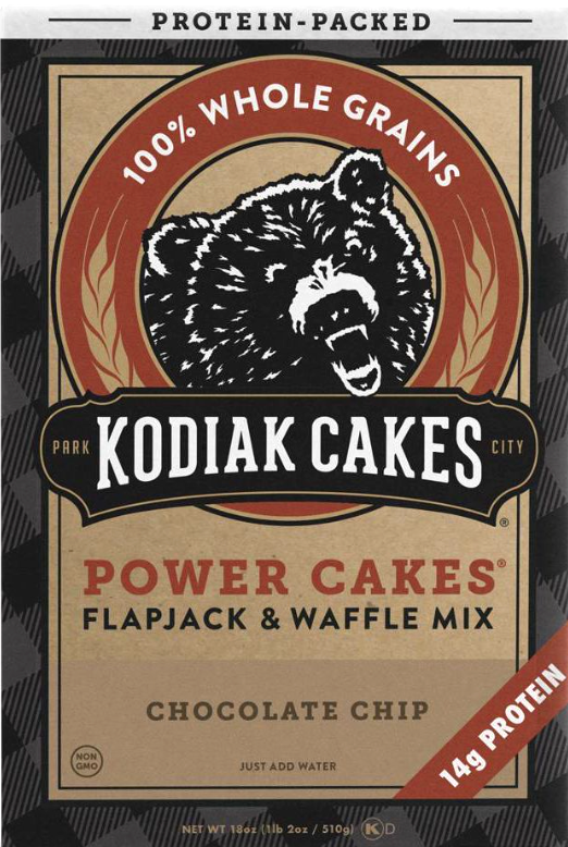 코디악 Kodiak Non-GMO 초콜렛칩 단백질 팬케이크 & 와플 믹스 510g