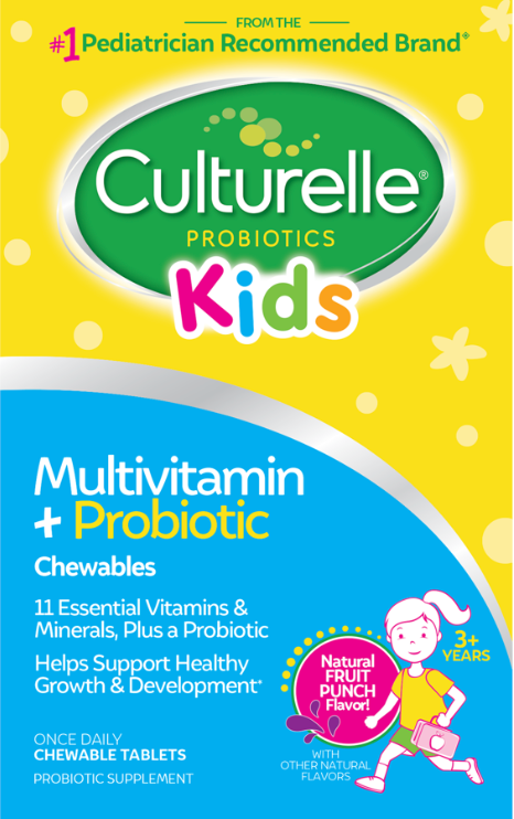 3+ 컬처렐 Culturelle 키즈 Non-GMO 멀티비타민 + 25억 CFU 유산균 츄어블 50정