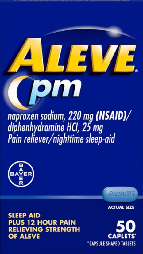 바이엘 Bayer 알레브 PM 나프록센나트륨 220mg + 수면유도 50정