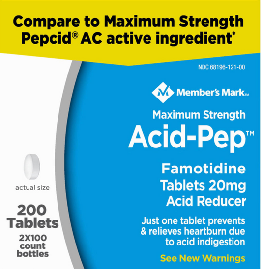 멤버스마크 Member's Mark 파모티딘 20mg 제산제 100+100정 (200정)
