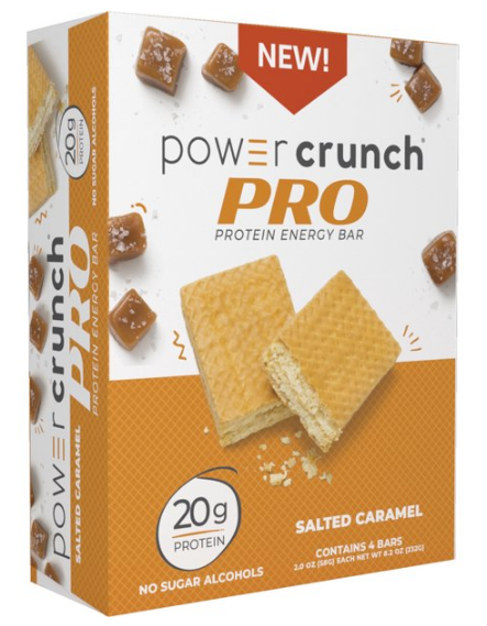 파워크런치 Power Crunch 프로 솔티드 카라멜 단백질 에너지바 58g 4ct (232g) *단백질 20g*