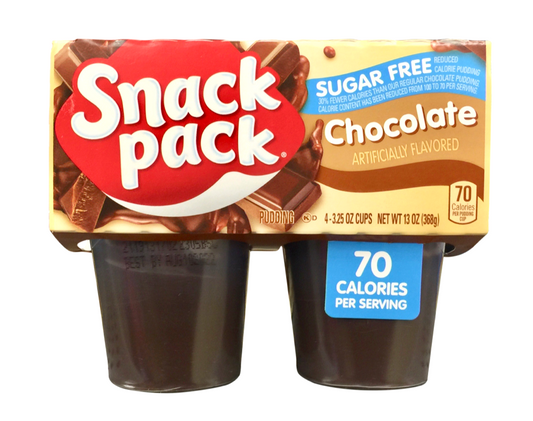 스낵팩 Snack Pack rBST/슈가/글루텐/방부제-프리 초콜렛 푸딩 4컵 (368g)