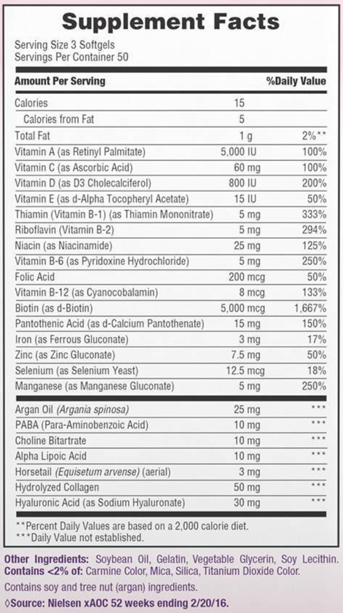 네이처스바운티 Nature's Bounty Non-GMO 헤어스킨네일 어드밴스드 150 액정