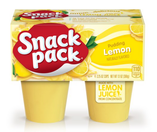 스낵팩 Snack Pack rBST/방부제-프리 레몬 푸딩 4컵 (368g)