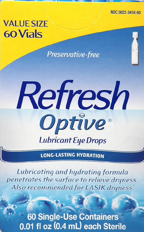 리프레시 Refresh 옵티브 방부제-프리 민감한눈 일회용 인공눈물 60pc