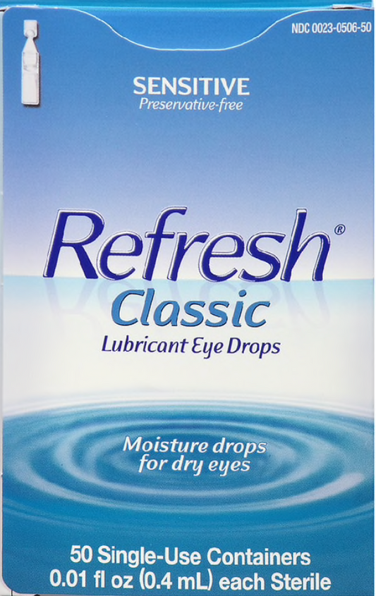 리프레시 Refresh 클래식 방부제-프리 민감한눈 일회용 인공눈물 50pc