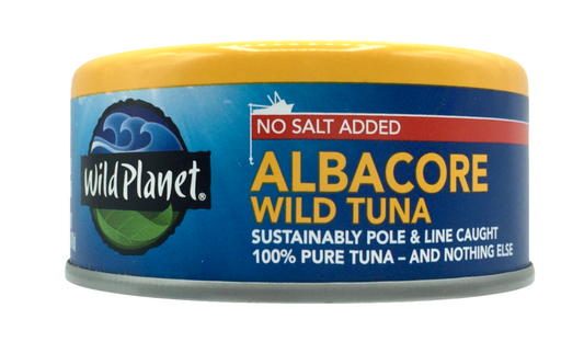 와일드플래닛 Wild Planet Non-GMO BPA/방부제-프리 무염 알바코어 참치 142g 6ct (852g)
