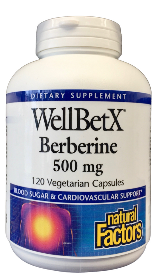 내추럴팩터스 WellBetX Non-GMO 베르베린 500mg 정상혈당지원 120정