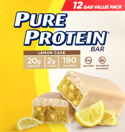 퓨어프로틴 Pure Protein Non-GMO 글루텐-프리 레몬케이크 단백질바 50g 12ct (600g) *단백질 20g*