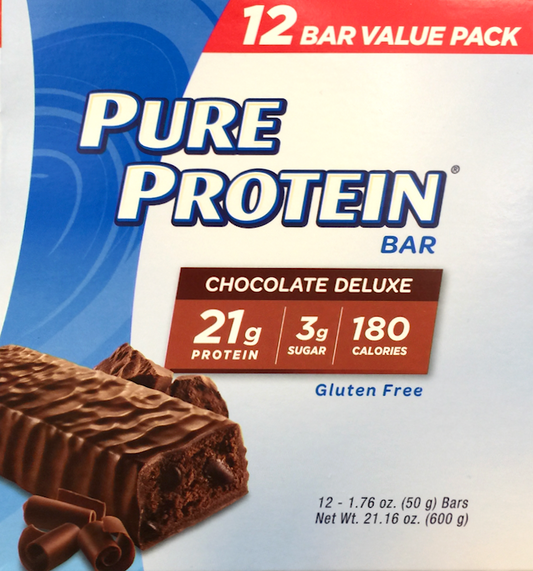 퓨어프로틴 Pure Protein 글루텐-프리 초콜렛 디럭스 단백질바 50g 12ct (600g) *단백질 21g*