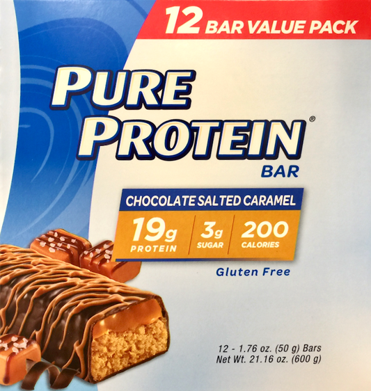 퓨어프로틴 Pure Protein 글루텐-프리 초콜렛 솔티드 카라멜 단백질바 50g 12ct (600g) *단백질 19g*