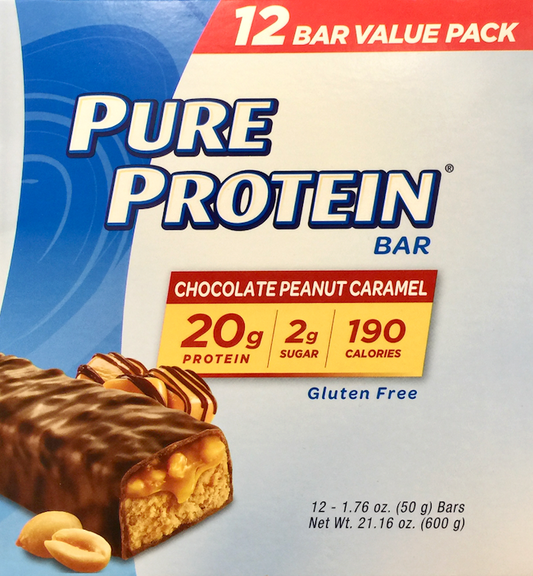 퓨어프로틴 Pure Protein 글루텐-프리 초콜렛 땅콩 카라멜 단백질바 50g 12ct (600g) *단백질 20g*