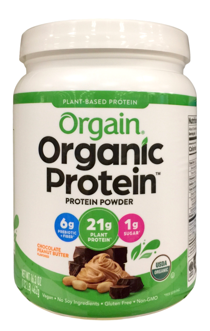 오가인 Orgain 유기농/Non-GMO 슈가/글루텐-프리 단백질 파우더 Chocolate Peanut Butter 462g *단백질 21g*