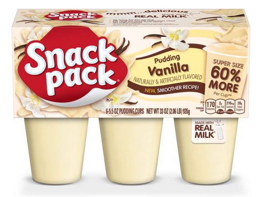 스낵팩 Snack Pack rBST-프리 바닐라 푸딩 6컵 (935g)