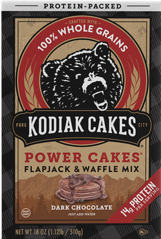 코디악 Kodiak Non-GMO 다크초콜렛 단백질 팬케이크  & 와플 믹스 510g *단백질 14g*