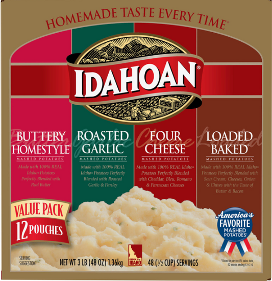 아이다호안 Idahoan 글루텐-프리 매시드 포테이토 4가지맛 12ct (1.36kg)