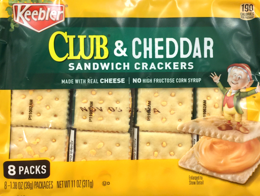 키블러 Keebler 클럽 & 체다 샌드위치 크래커 8팩 (311g)