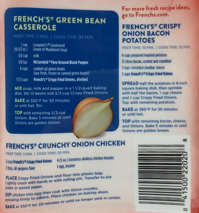 프렌치 French's Non-GMO 크리스피 프라이드 어니언 샐러드 토핑 751g