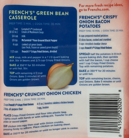 프렌치 French's Non-GMO 크리스피 프라이드 어니언 샐러드 토핑 751g