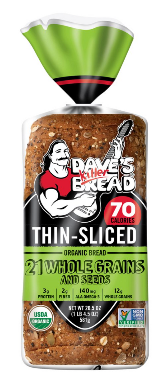 데이브킬러 Dave's Killer 유기농/Non-GMO 씬슬라이스드 21 통곡물 & 시드 식빵 581g