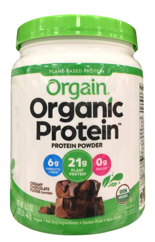 오가인 Orgain 유기농/Non-GMO 슈가/글루텐-프리 단백질 파우더 Creamy Cocolate Fudge 462g *단백질 21g*