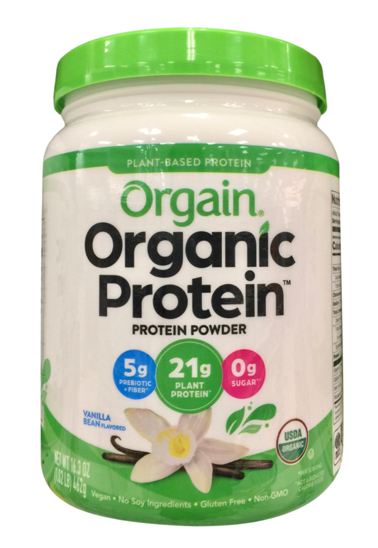 오가인 Orgain 유기농/Non-GMO 슈가/글루텐-프리 단백질 파우더 Vanilla Bean 462g *단백질 21g*