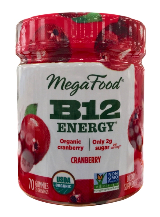 메가푸드 MegaFood 유기농/Non-GMO 비타민 B-12 12mcg 젤라틴-프리 거미 70정