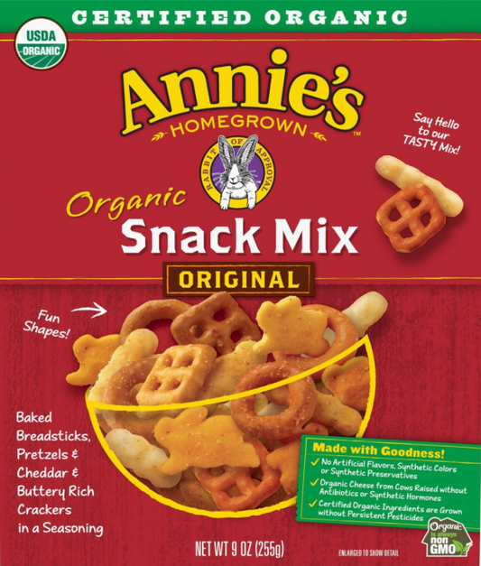 애니스 Annie's 유기농/Non-GMO rBST-프리 오리지널 스낵 믹스 255g