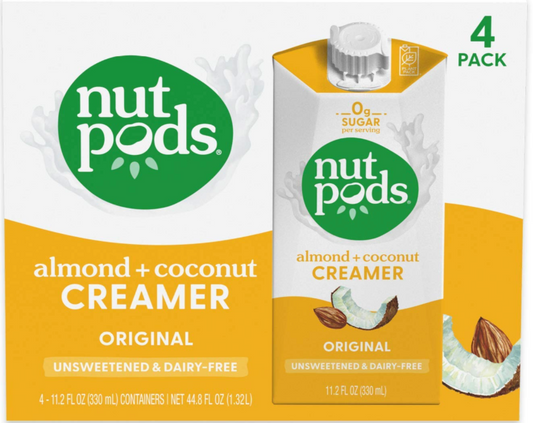너트포즈 Nut Pods Non-GMO 슈가/글루텐/카라지난-프리 오리지널 당뇨/케토 크리머 330ml 4ct (1.32L)