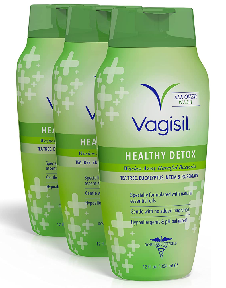 배지실 Vagisil 헬시디톡스 파라벤-프리 무향 여성청결제 + 바디워시 354ml 3ct (1.06L)